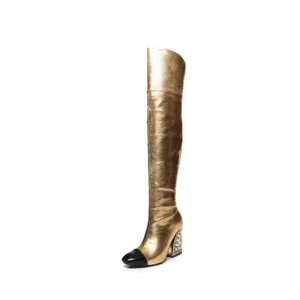Women Pointed-Toe Boots Catwalk Style With Pearl