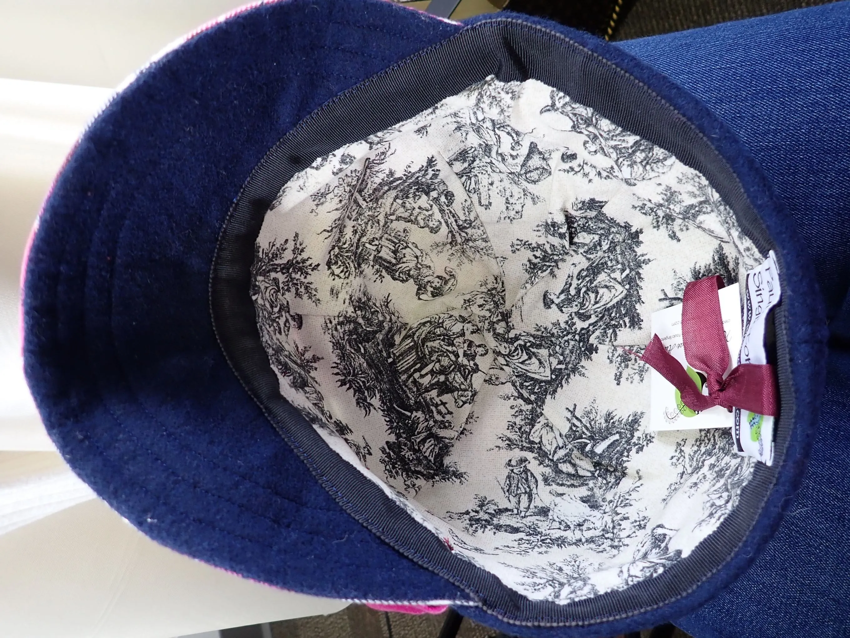 Women's winter hat pink and blue plaid newsboy baseball style. Casual comfy ladies hat. Stylish soft fabric hat.
