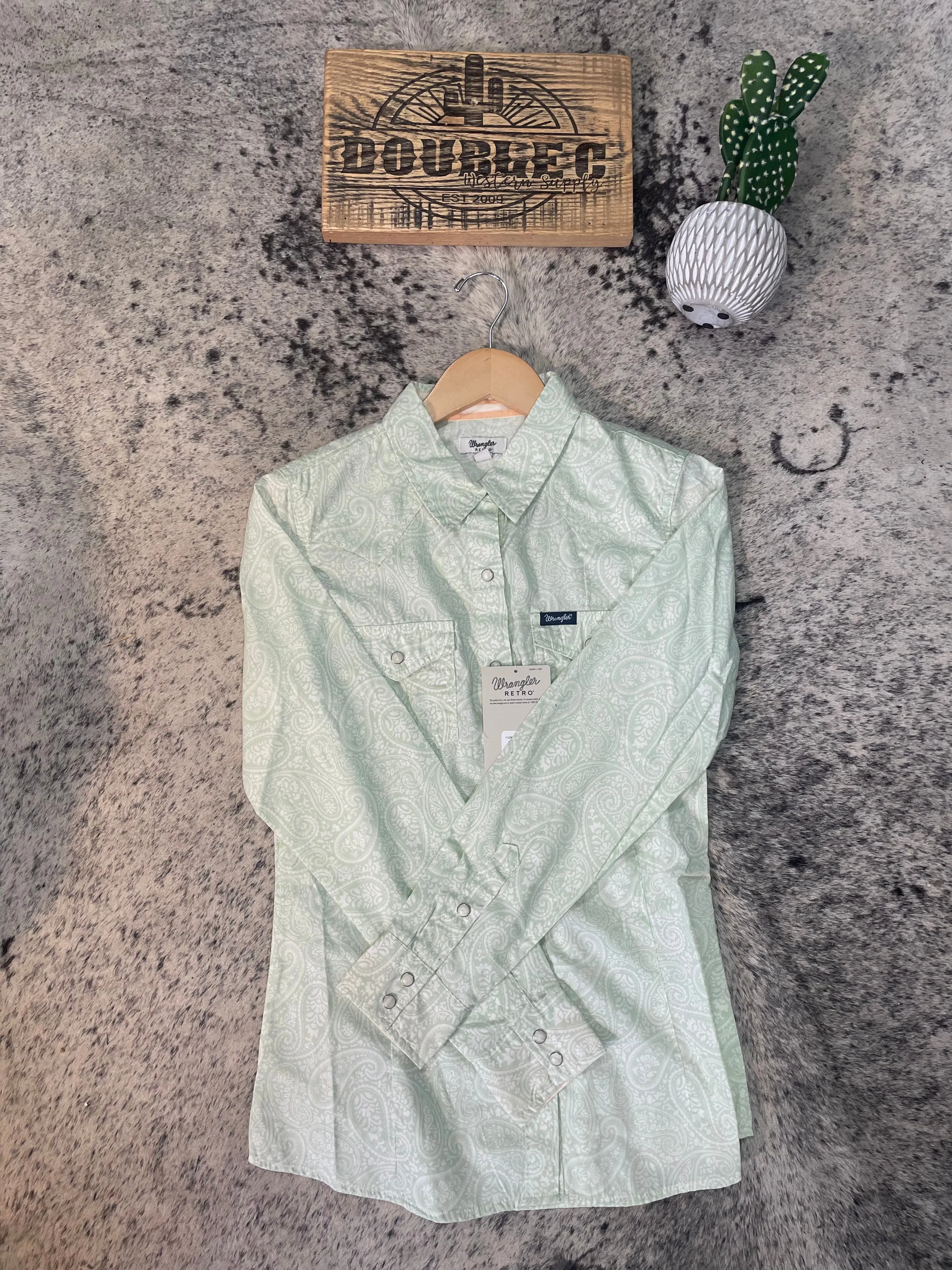 Wrangler Retro® Western Dress Snap Top - Mint