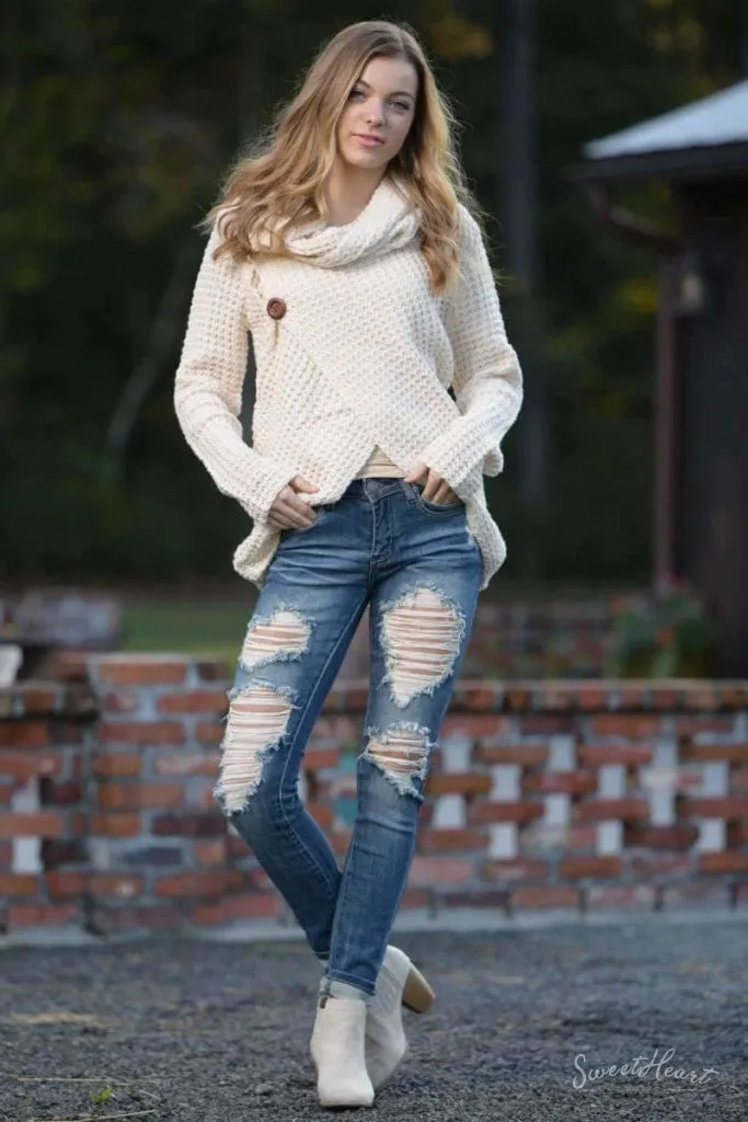 Wrap Me In Love Sweater - Ivory