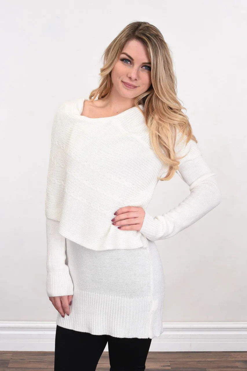 Wrapped Up in You Sweater ~ White