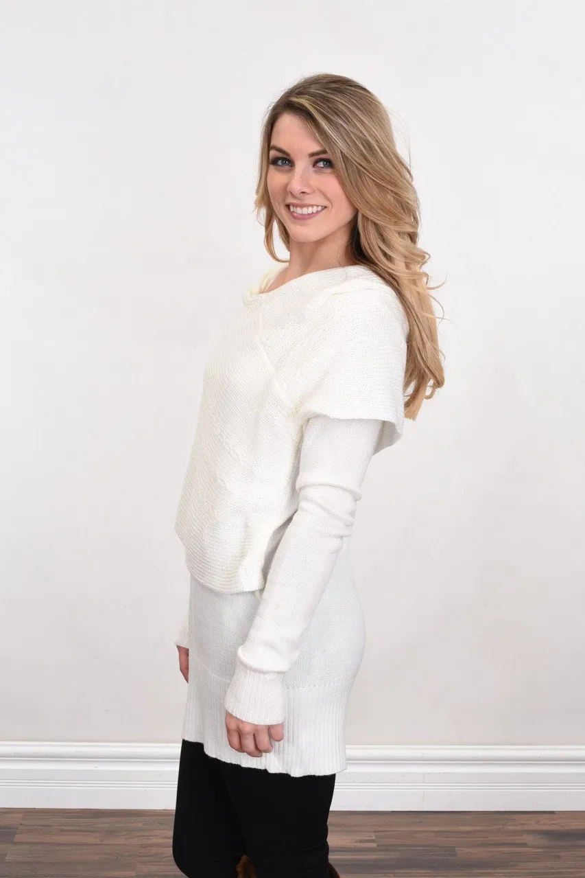 Wrapped Up in You Sweater ~ White