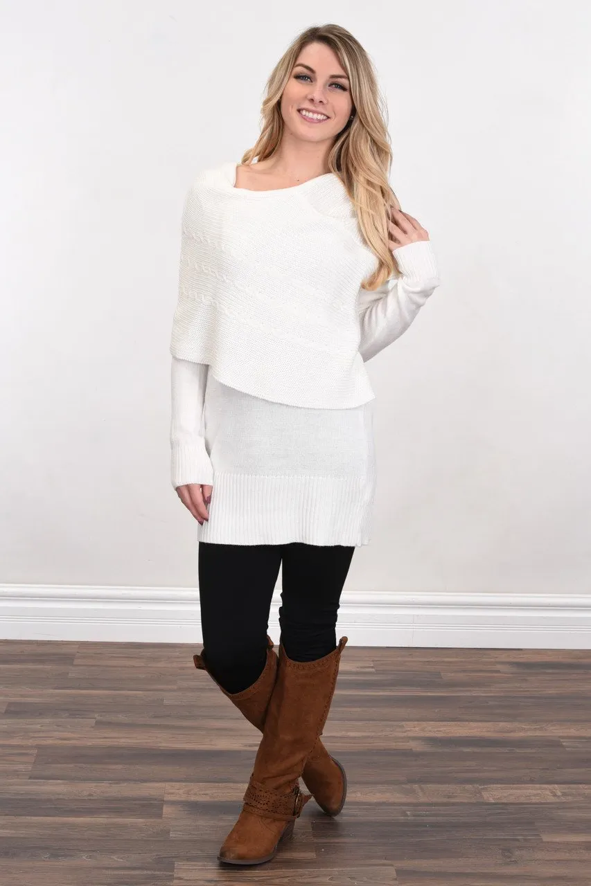 Wrapped Up in You Sweater ~ White